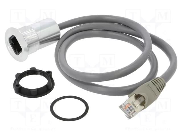 Adapter cable; 0.6m; for panel mounting,rear side nut ONPOW RJ45-01