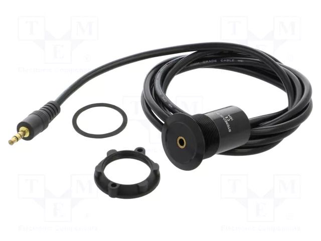 Transition: adapter cable; for panel mounting,rear side nut ONPOW STEREO-02-BK