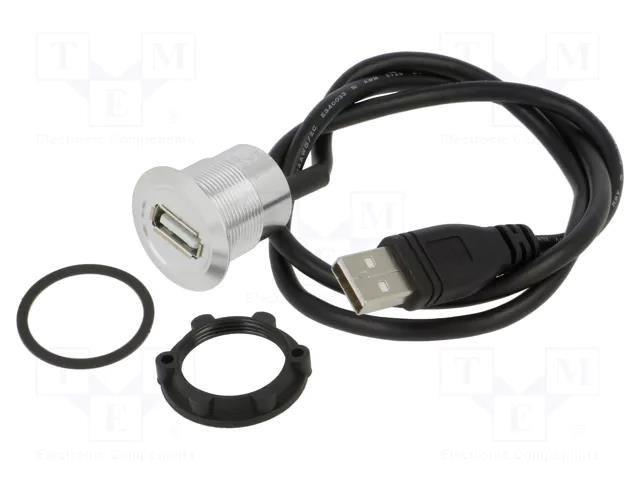 Adapter cable; USB A socket,USB A plug; USB 2.0; Len: 0.6m ONPOW USB-19