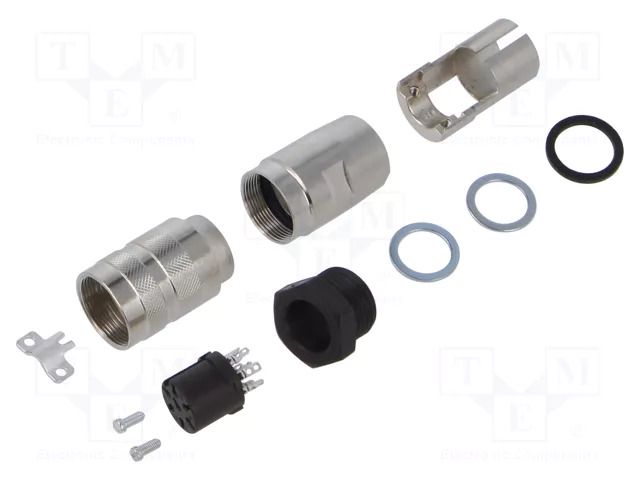 Connector: M16; plug; female; PIN: 7; 5A; 300V; C091D; soldering; 360° AMPHENOL C091-31D0071012