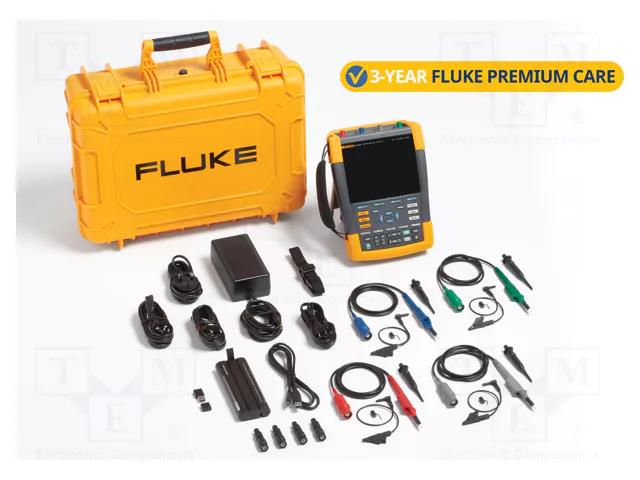 Scopemeter; 500MHz; 8bit; colour,LCD; Ch: 4; 5Gsps; 10kpts/ch; 700ps FLUKE FLK-190-504/FPC3YR