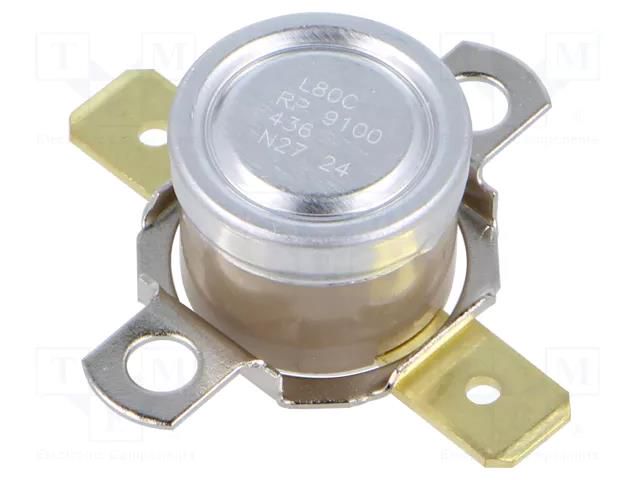 Sensor: thermostat; NC; Topen: 80°C; Tclos: 65°C; 10A; 240VAC; ±5°C HONEYWELL 2455RP-91000436