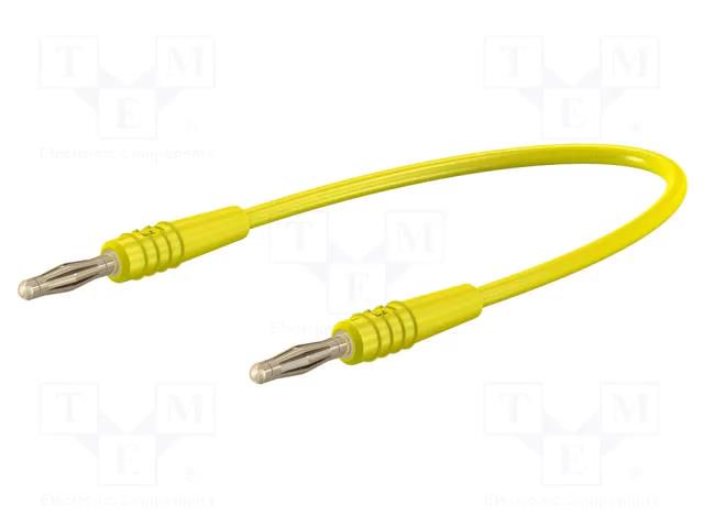 Test lead; 60VDC; 30VAC; 10A; banana plug 2mm,both sides; yellow STÄUBLI LK205-L-06024