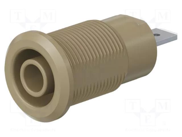 Connector: 4mm banana; socket; 24A; 1kV; Cutout: Ø12.2mm; brown STÄUBLI BI-SLB4-F/N-27