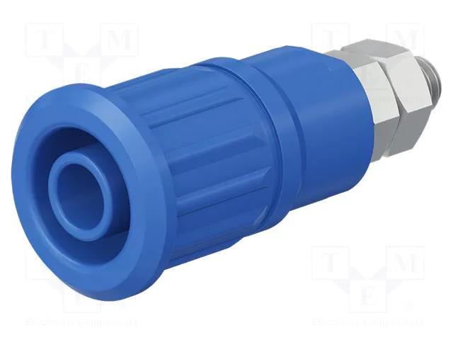 Connector: 4mm banana; socket; 32A; 1kV; blue; nickel plated STÄUBLI SEB4-GK/N-23