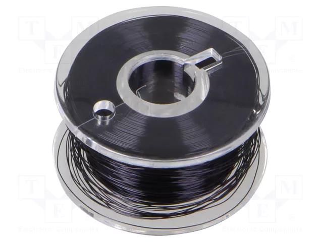 Silver plated copper wires; 0.1mm; black; Cu,silver plated; 100m DONAU ELEKTRONIK D-LD10-1