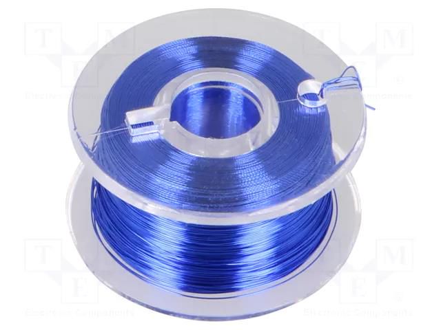 Silver plated copper wires; 0.1mm; blue; Cu,silver plated; 100m DONAU ELEKTRONIK D-LD10-2