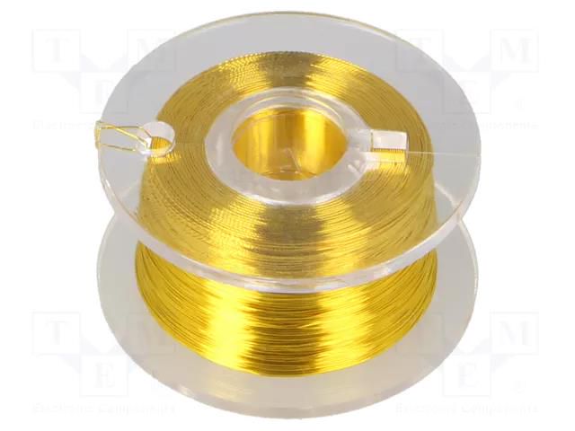 Silver plated copper wires; 0.1mm; yellow; Cu,silver plated DONAU ELEKTRONIK D-LD10-3
