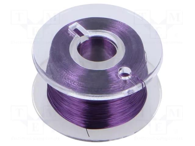 Silver plated copper wires; 0.1mm; violet; Cu,silver plated DONAU ELEKTRONIK D-LD10-6