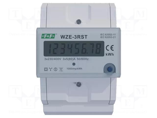Counter; digital,mounting; for DIN rail mounting; LCD; Inom: 5A F&F WZE-3RST