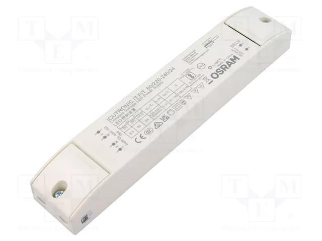 Power supply: switching; LED; 60W; 24VDC; 220÷240VAC; IP20; 89% ams OSRAM 4062172168021