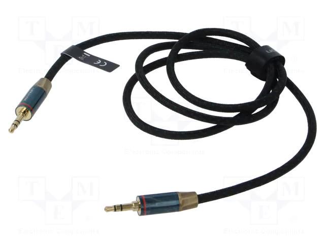 Cable; Jack 3.5mm 3pin angled plug,both sides; 1m; textile VENTION BAYGF