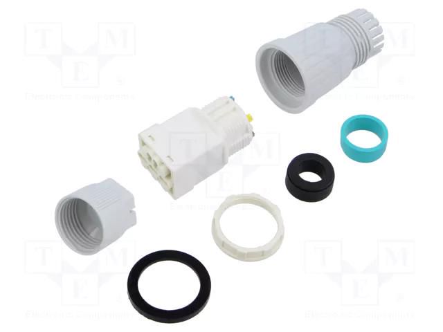 Connector: AC supply; screw terminal; male + female; TH394; 400V TECHNO THS.394.A5A.CG