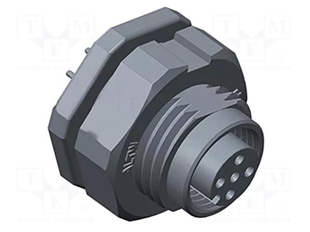 Connector: M12; socket; PIN: 8; female; 30V; IP68; THT; plastic; 3A AMPHENOL LTW 12P-08PFFP-SF8001