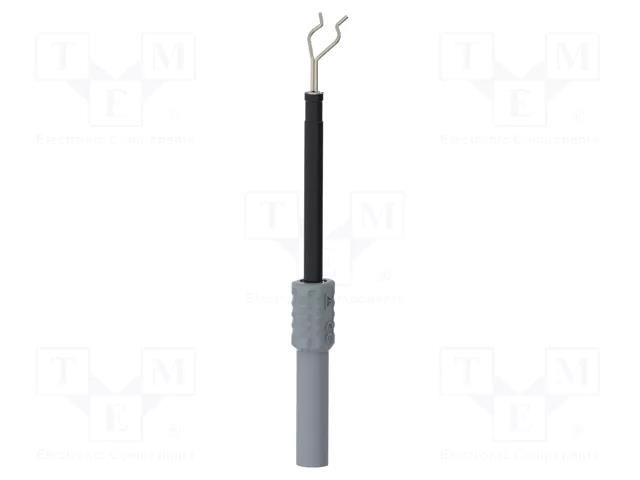 Measuring tip; 1A; grey; Socket size: 4mm; Plating: nickel plated SCHÜTZINGER ZPK8188NI-GR