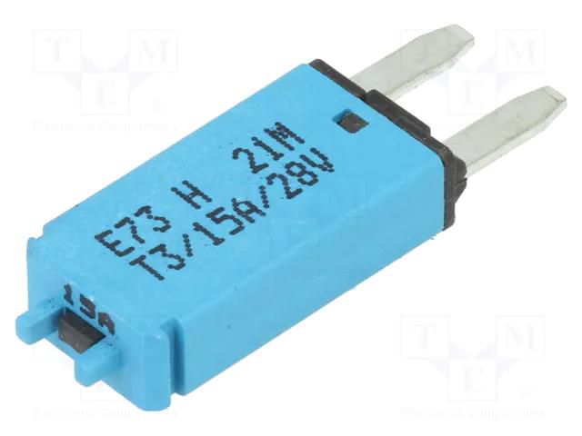Fuse: thermal; 15A; 28VDC; automotive; 12.45mm; E73 GLOSO 86144