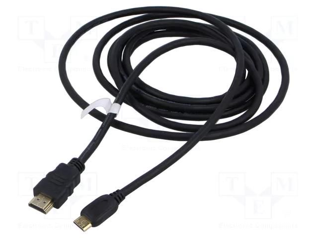 Cable; HDMI plug,mini HDMI plug; PVC; Len: 5m; black; Core: CCS Goobay GOOBAY-74088