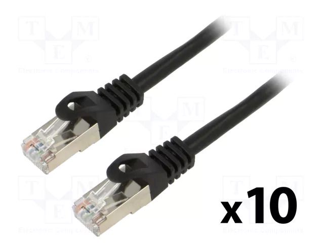 Patch cord; F/UTP; Cat: 6; RJ45 plug,both sides; stranded; CCA; 1m LANBERG PCF6-20CC-0100-BK