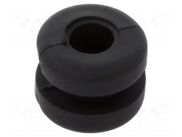 Grommet; Ømount.hole: 4.8mm; Øhole: 3.2mm; black; -40÷135°C; UL94HB ESSENTRA ESS-10009857