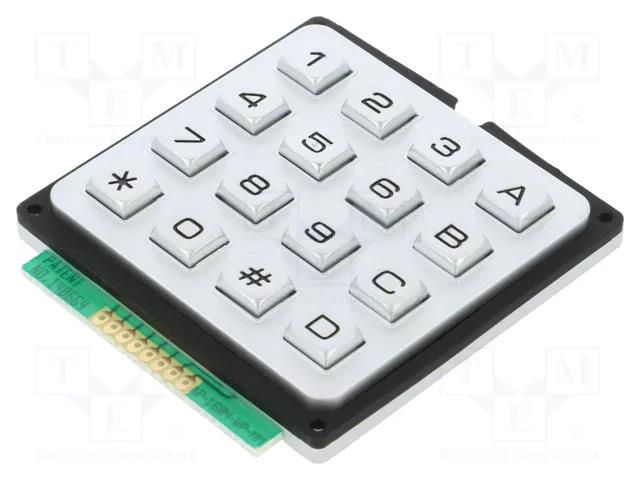 Keypad: metal; No.of butt: 16; none; metal; 200mΩ; 1.2N; 20mA; W: 65mm ACCORD KB1604-MNS-WP-GKT