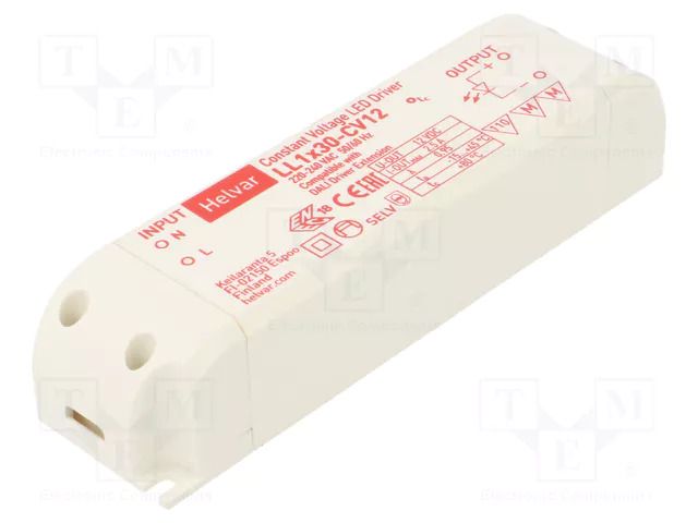 Power supply: switching; LED; 30W; 12VDC; 2.5A; 198÷264VAC; IP20 HELVAR 5573000