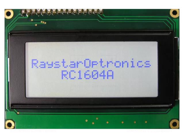 Display: LCD; alphanumeric; STN Positive; 16x4; grey; 87x60x13.6mm RAYSTAR OPTRONICS RC1604A-GHW-ESV