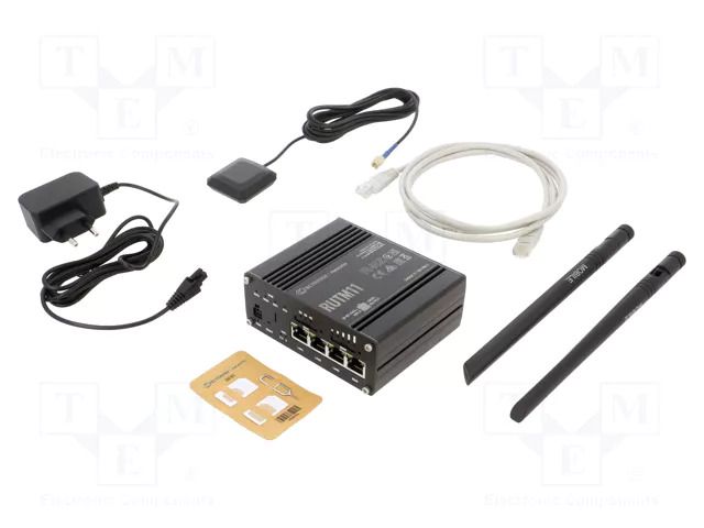 Router; Number of ports: 4; 9÷50VDC; Kit: power supply; RJ45; RUTM TELTONIKA RUTM11