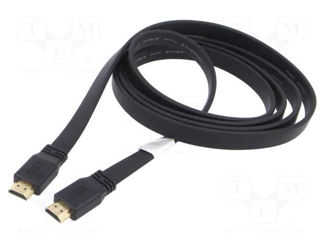 Cable; HDMI plug,both sides; PVC; HDMI 2.0; 1.8m; black; 28AWG LANBERG CA-HDMI21CU-0018BK