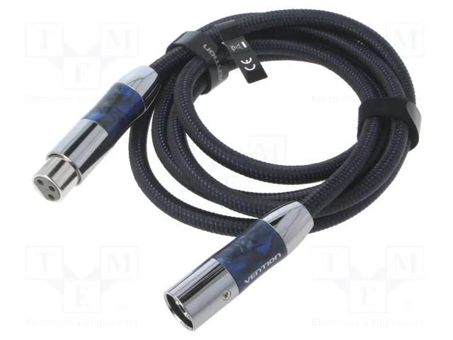 Cable; XLR male 3pin,XLR female 3pin; 2m; Plating: nickel plated VENTION BLALH