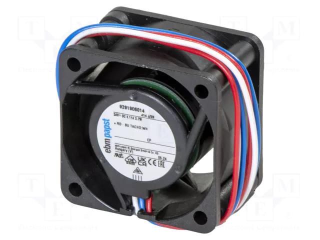 Fan: DC; axial; 24VDC; 40x40x20mm; 17m3/h; slide; 11700rpm EBM-PAPST 414J/2H
