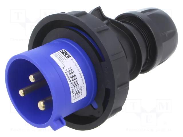 Connector: AC supply; plug; male; 32A; 250VAC; IEC 60309; IP67 PCE 02392-6