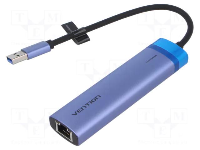 Hub USB; RJ45 socket,USB A socket x3,USB A plug,USB C socket VENTION TGFSB