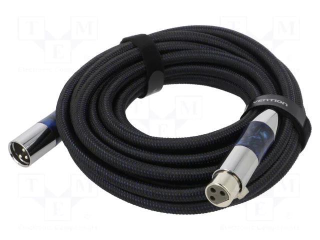 Cable; XLR male 3pin,XLR female 3pin; 5m; Plating: nickel plated VENTION BLALJ