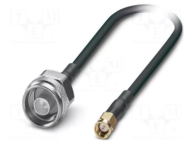 Cable; N male,SMA male; FRNC; shielded connectors; black; 5m; 50Ω PHOENIX CONTACT 1340147