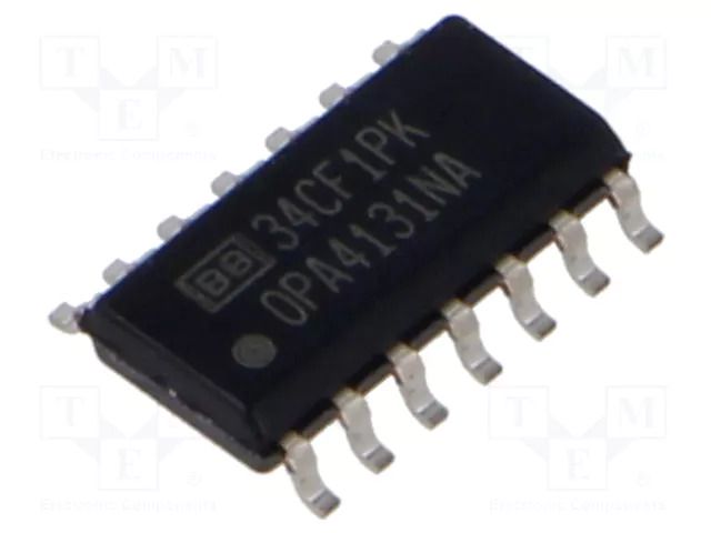 IC: operational amplifier; 4MHz; Ch: 4; SO14; ±4.5÷18VDC; tube TEXAS INSTRUMENTS OPA4131NA
