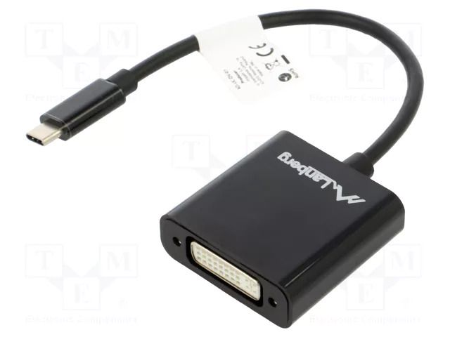 Adapter; USB 3.1; DVI-I (24+5) socket,USB C plug; nickel plated LANBERG AD-UC-DV-01
