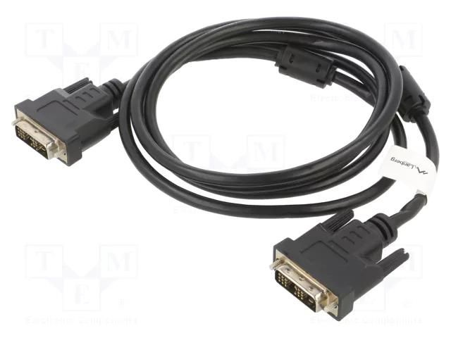 Cable; DVI-D (18+1) plug,both sides; single link; 1.8m; black LANBERG CA-DVIS10CC-0018BK