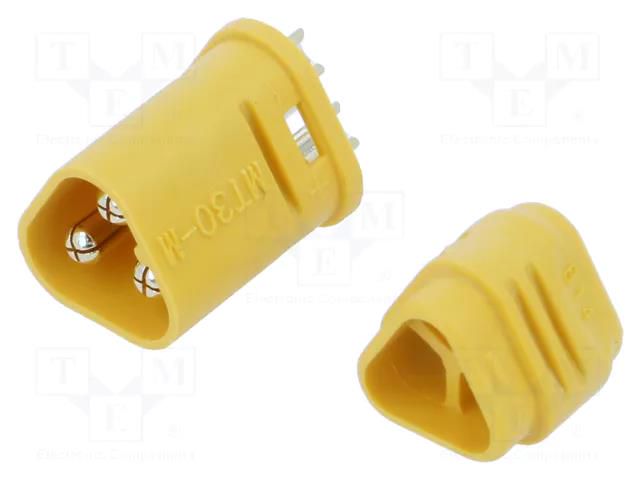 Connector: DC supply; plug; male; MT30; 15A; 500V; PIN: 3; straight AMASS MT30-M
