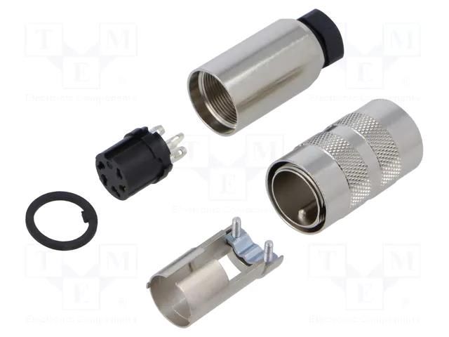 Connector: M16; plug; female; 423; 6A; 250V; PIN: 5; straight; brass BINDER 99-5114-00-05