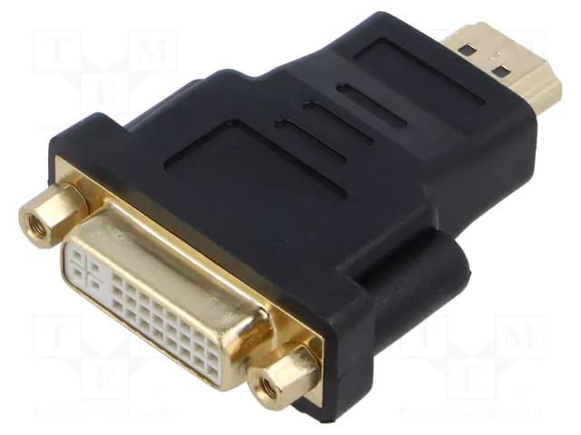 Adapter; DVI-I (24+5) socket,HDMI plug; Support: 1080p,FullHD LANBERG AD-0014-BK