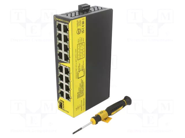 Switch Ethernet; unmanaged; Number of ports: 16; 5÷30VDC; SW; IP20 BRAINBOXES SW-7717