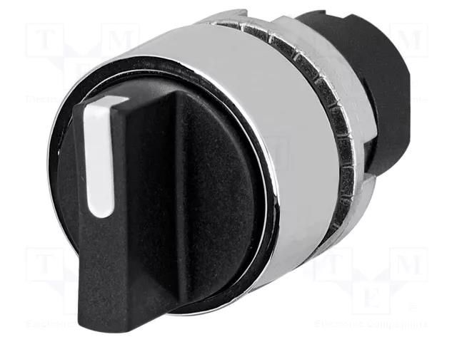 Switch: rotary; 22mm; Stabl.pos: 2; black; none; IP65; prominent EAO 46-2828.3CV0.001