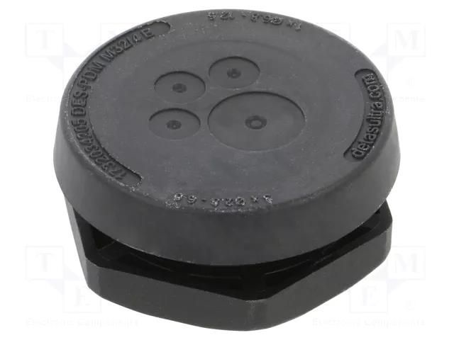 Multigate grommet; black; Holes no: 4 TECHNO THA.460.B4A.C