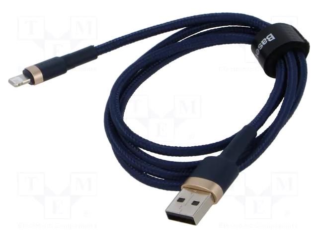 Cable; High Speed,USB 2.0; Apple Lightning plug,USB A plug; 1m BASEUS CALKLF-BV3