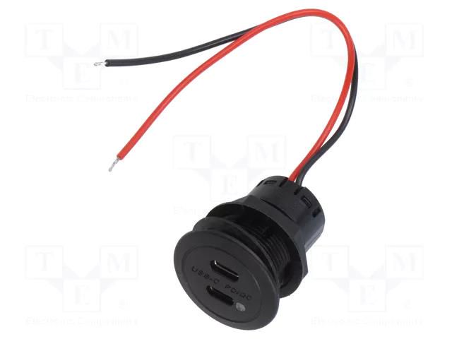 USB power supply; USB C socket x2,USB C Power Delivery; 3A PRO CAR PROCAR-67371500