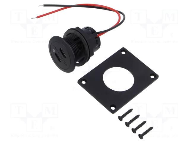 USB power supply; USB C socket x2,USB C Power Delivery; 3A PRO CAR PROCAR-67372500