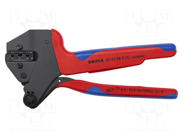 Tool: for crimping; 12AWG÷8AWG; 4÷10mm2; photovoltaics KNIPEX KNP.974366EVO