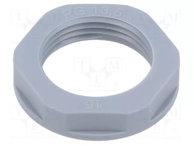 Nut; PG13,5; polyamide; 27mm; grey; Thread: PG; Entrelec TE Connectivity 1SNG607050R0000