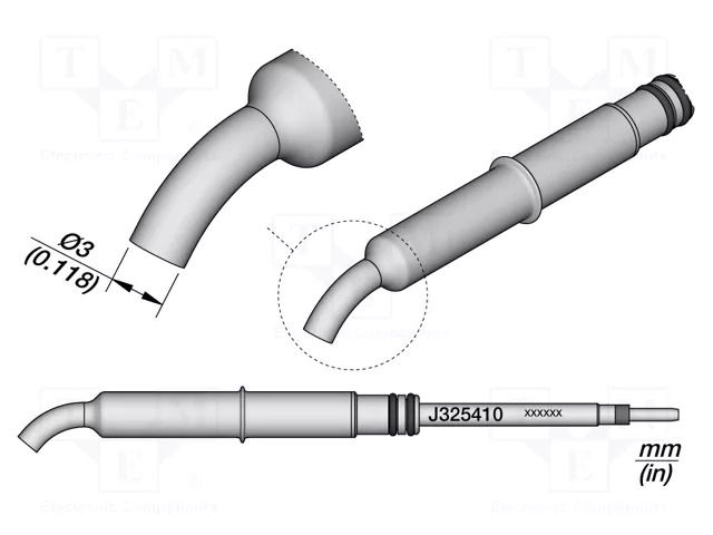 Nozzle: hot air; 3mm; for hot air station JBC TOOLS JBC-J325410