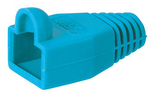 Strain Relief Boot for RJ45 Plugs, blue - cable entry 6.40 mm 11219